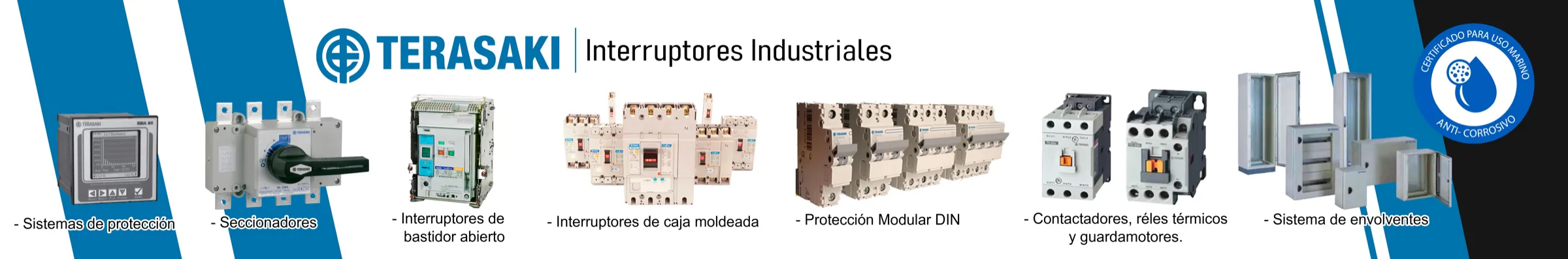 TERASAKI - Interruptores Industriales, Caja Moldeada y Protección Modular DIN