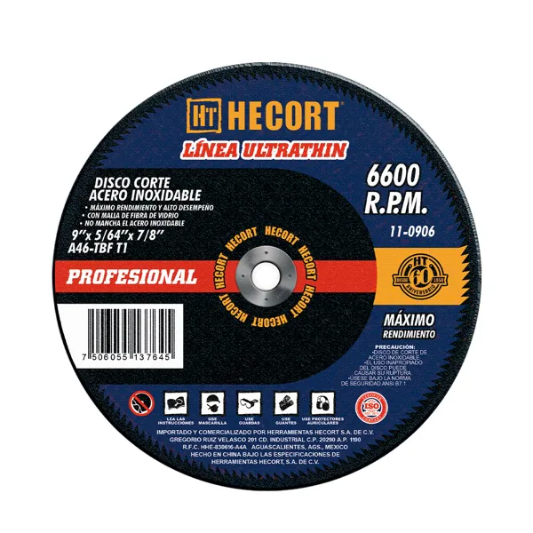 Disco de Corte Ultrathin 4.5 pulgadas Metal e Inox HT Hecort